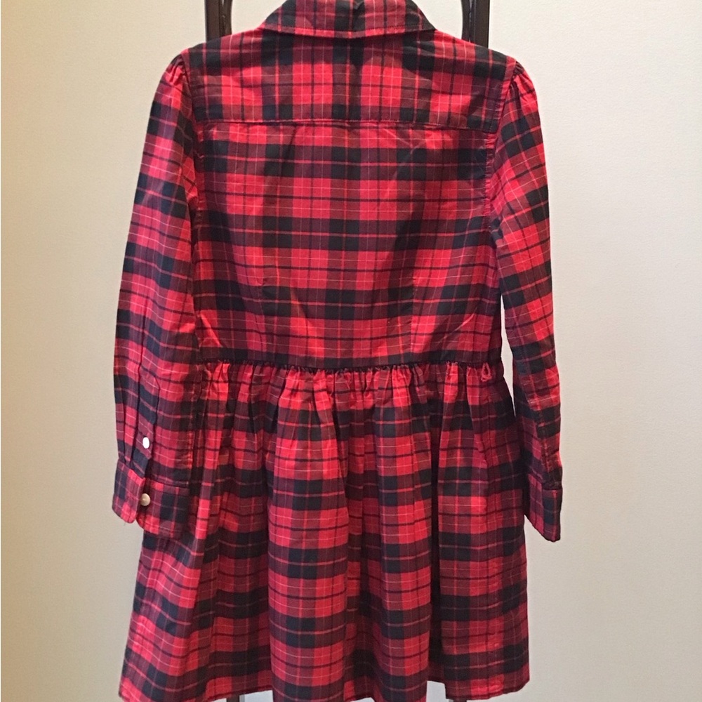 Ralph Lauren Cotton Tartan Plaid Dress Button Down Sleeves Pockets - Picture 3 of 9